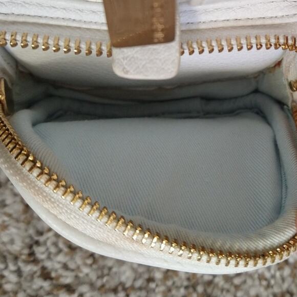 Sigrid Olsen White Leather Shoulder Bag Light Blue Lining Pre-Owned - Picture 11 of 16